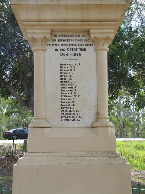 Apple Tree Creek War Memorial - Taree Accommodation 1